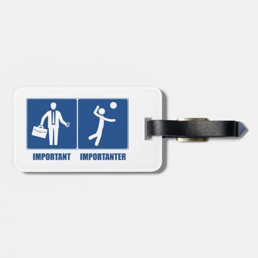 Het werk is belangrijk volleybal is belangrijk bagagelabel (Achterkant horizontaal)