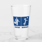 Het werk is belangrijk volleybal is belangrijk glas (Voorkant)