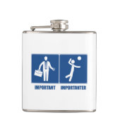 Het werk is belangrijk volleybal is belangrijk heupfles (Voorkant)