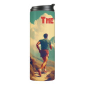 Het werk is de Reward Runner Mountains Thermosbeker (Gedraaid links)