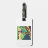 Het werk is de Reward Woman Runner Mountains Bagagelabel (Achterkant verticaal)