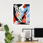 Het werk met Zorg 1936 WPA Poster (Thuiskantoor)