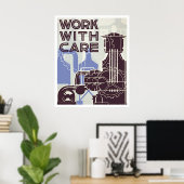 Het werk met Zorg 1937 WPA Poster (Thuiskantoor)