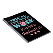 Het werk van de medisch-maatschappelijk werker is notitieboek (Rechterzijde)