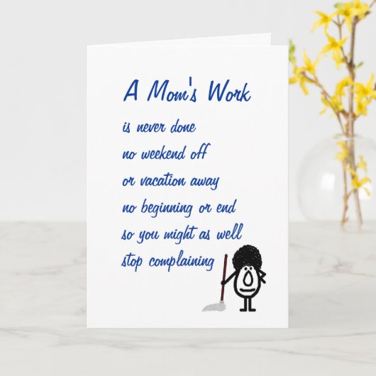 Het werk van een moeder kaart (Gele Bloem)