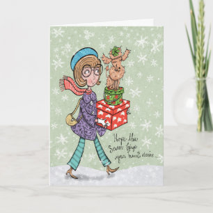 Het werkelijk werkelijk Retro Wenskaart van de Feestdagen Kaart