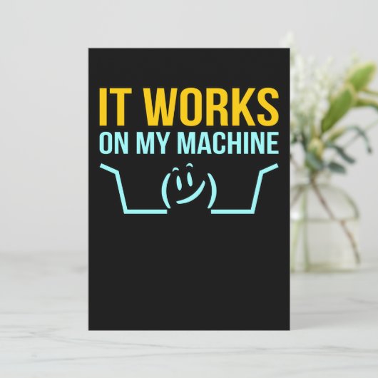 Het werkt op machine technische computer IT-progra Bedankkaart (Staand voorkant)