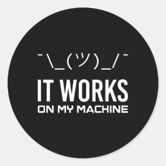 Het werkt op mijn machine computer science program ronde sticker