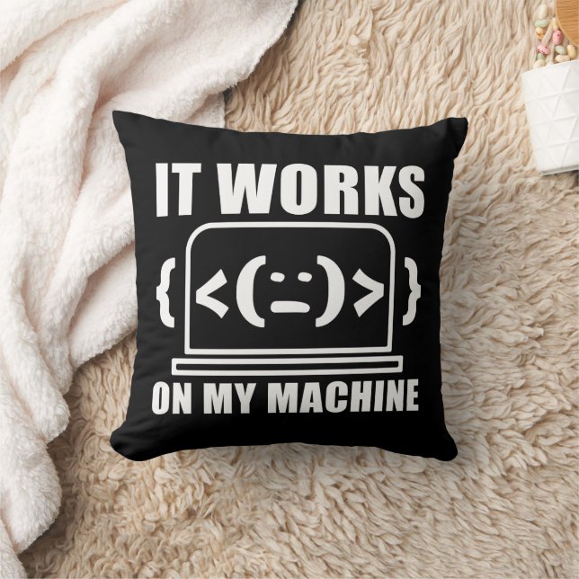 Het werkt op mijn machine grappige coder en progra kussen (Deken)