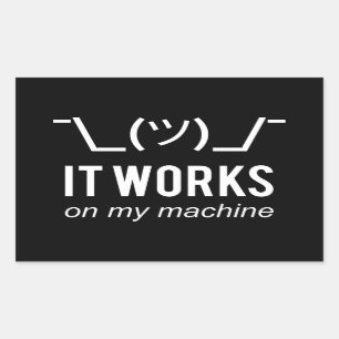 Het werkt op mijn machine - Programmer White Rechthoekige Sticker