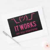 Het werkt op mijn machine - Programmer White Rechthoekige Sticker (Envelop)