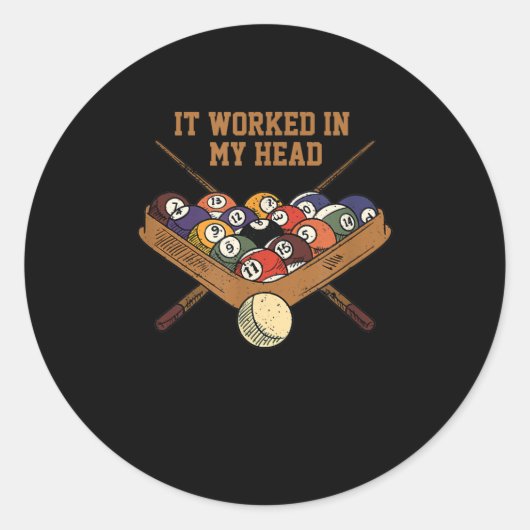 Het werkte in mijn hoofdbiljarten en gaf 8-band po ronde sticker (Voorkant)