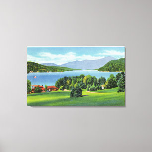 Het Whiteface-meer op afstand Canvas Afdruk