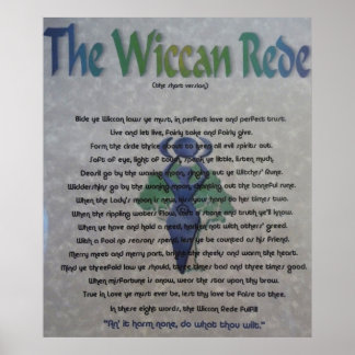 Het Wiccan Rede Canvas Poster