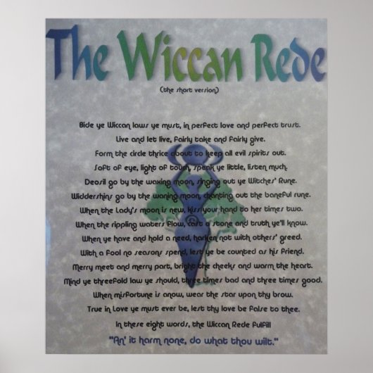 Het Wiccan Rede Canvas Poster (Voorkant)