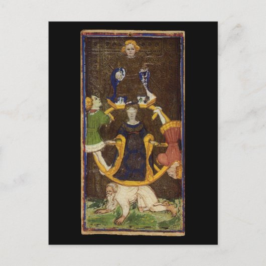 Het wiel van de Fortune Tarot-kaart Briefkaart (Voorkant)