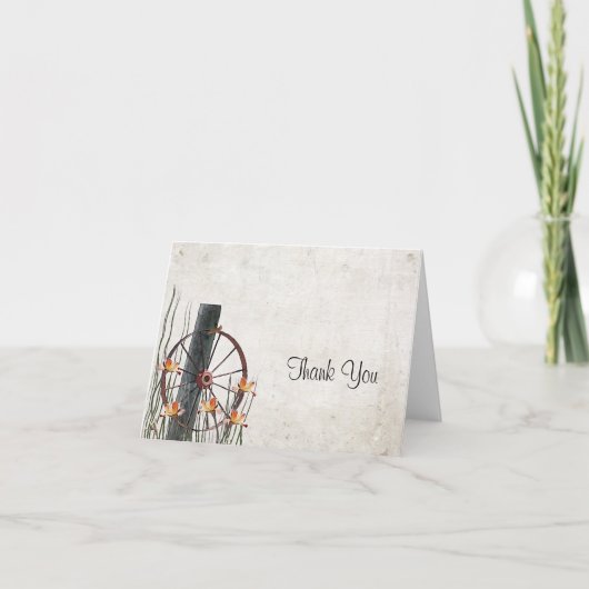 Het Wiel van de Wagen van het land - dank u Bedankkaart (Voorkant)