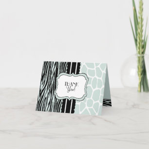 Het wijze Zebra en Giraffe-dankt u Bedankkaart