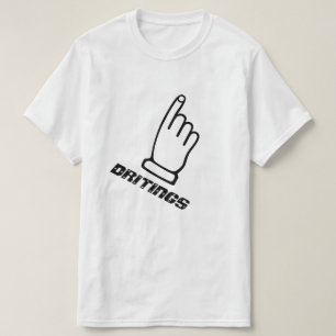 Het wijzen van vinger met de tekstbeschrijvingen t-shirt