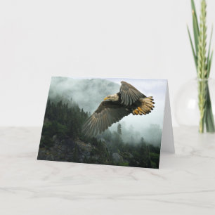 Het WILD Kaal Eagle & Nevelige BosWenskaarten Kaart
