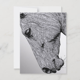 Het Wild Minimalist Line Art Horse Briefkaart