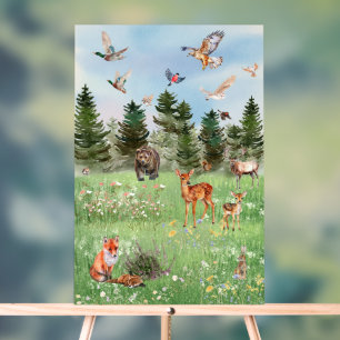 Het Wilde Leven van Bosdieren Acryl Bord