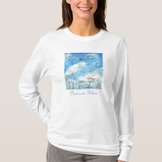 "Het Wind in de Wilgen" vers op het schilderen T-shirt (Voorkant)