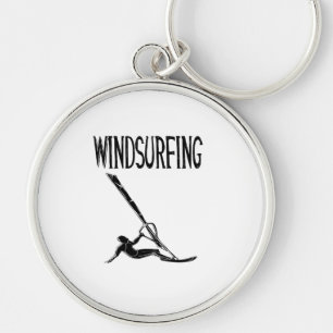 het windsurfing van v3 zwarte tekstsport windsurf sleutelhanger