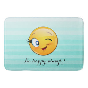 Het winnen van Emoji Face-Be gelukkig altijd Badmat