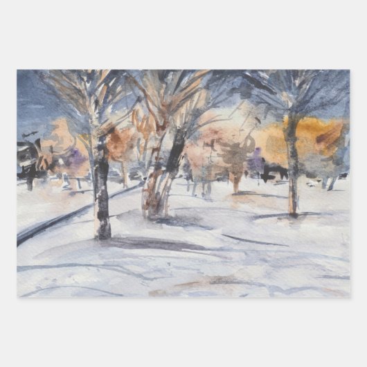 Het winterbos inpakpapier vel (Voorkant)