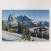 Het winterlandschap Alpe di Siusi Dolomites Legpuzzel (Horizontaal)