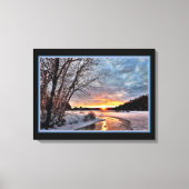 Het winterlandschap op het afdruk van het avondsch canvas afdruk (Voorkant)