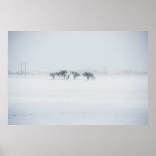 Het winterlandschap storm poster (Voorkant)