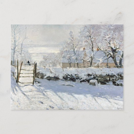 Het winterlandschap van de ekster Claude Monet Briefkaart (Voorkant)