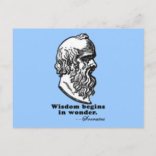Het Wisdom begint met het Wonder Socrates Citaat-s Briefkaart