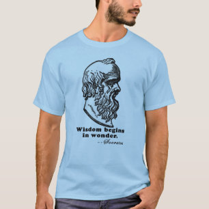 Het Wisdom begint met het Wonder Socrates Citaat-s T-shirt