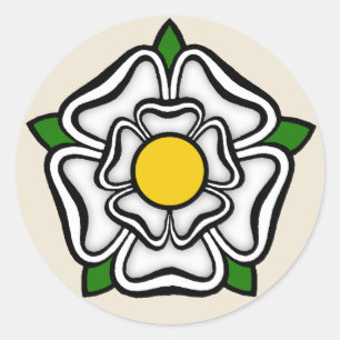 Het wit nam het Embleem van van York toe, Engeland Ronde Sticker