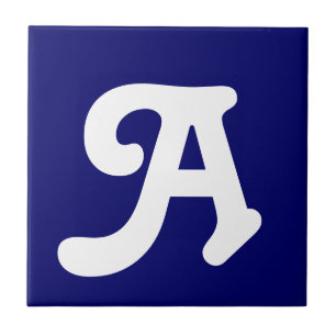 Het Wit van de Tegels van de brief op blauw Tegeltje