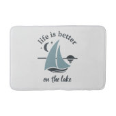 Het witte blauwe leven is beter op het meer badmat (Voorkant)