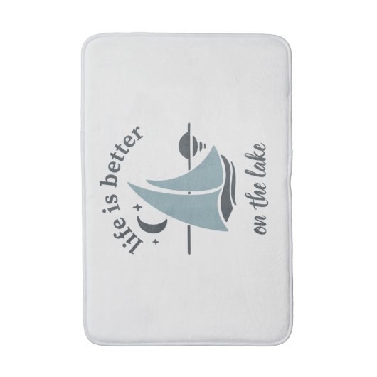 Het witte blauwe leven is beter op het meer badmat (Voorkant Verticaal)