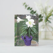 Het witte Briefkaart van de Lelie van Pasen (Staand voorkant)