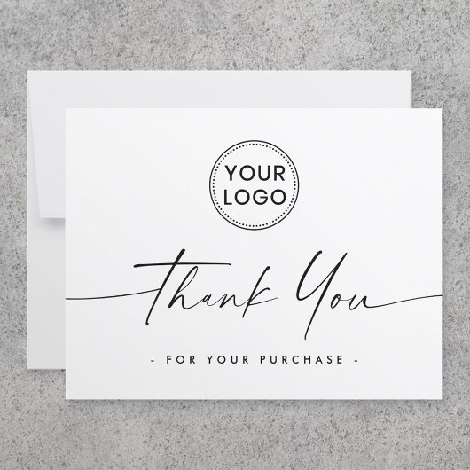 Het witte elegante manuscript van de logo dank u k bedankkaart