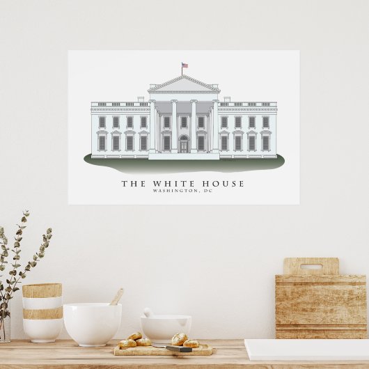 Het Witte Huis Architecture Print (Keuken)