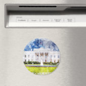 Het Witte Huis in Washington DC Waterverf Magneet (Insitu (Vaatwasser))