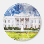 Het Witte Huis in Washington DC Waterverf Magneet (Voorkant)