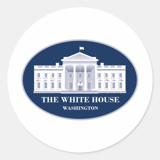 Het Witte Huis Ronde Sticker (Voorkant)