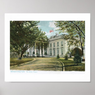 Het Witte Huis, Washington DC Vintage Poster