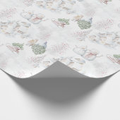 Het witte kerstadorp cadeaupapier (Hoek)