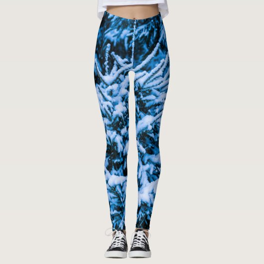 Het witte kerstbos leggings (Voorkant)