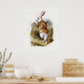 Het witte konijn - Alice in Wonderland Poster (Keuken)